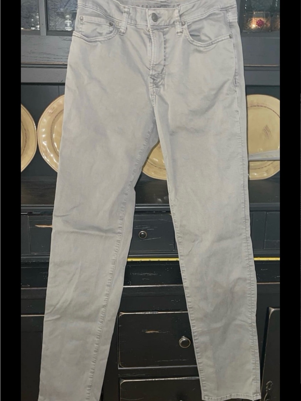 American Eagle Outfitters Slim Straight Jeans in Light Gray